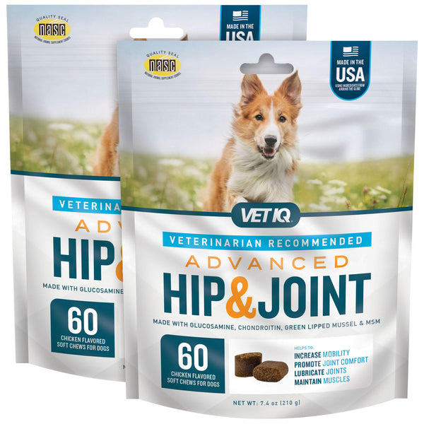 VETIQ Advanced Hip & Joint Soft Dog Chews, Chicken Flavored - 60 Count, 2 Pack