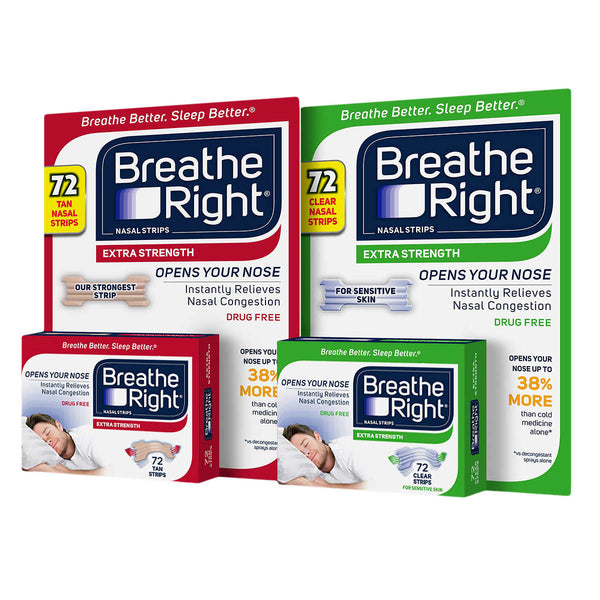 Breathe Right Extra Strength Nasal Strips, 72 Strips